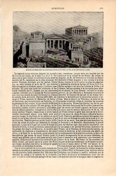 LAMINA V16321: Acropolis de Atenas según reconstitucion de R. Bohn