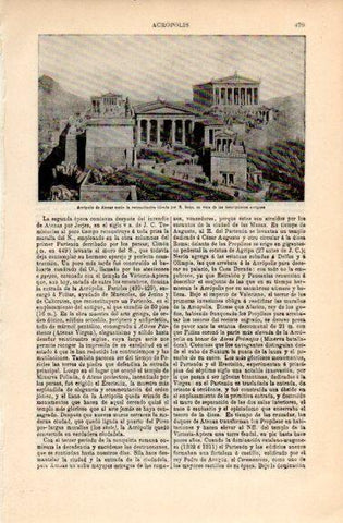 LAMINA V16321: Acropolis de Atenas según reconstitucion de R. Bohn
