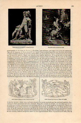 LAMINA V16326: Muerte de Acteon por Herrmann-Leon