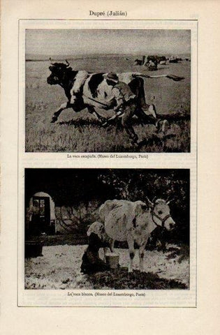 LAMINA V16565: La vaca escapada y la vaca blanca por Dupre