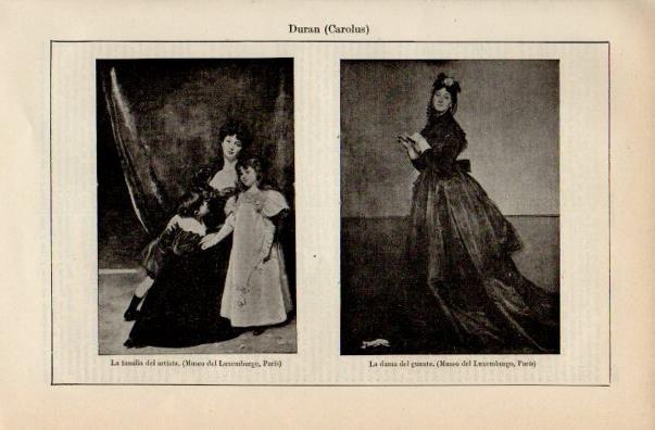 LAMINA V16567: La familia del artista y La dama del guante por Carolus Duran