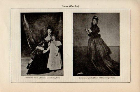 LAMINA V16567: La familia del artista y La dama del guante por Carolus Duran
