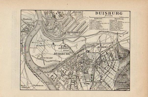 LAMINA V16543: Plano de Duisburg, Alemania