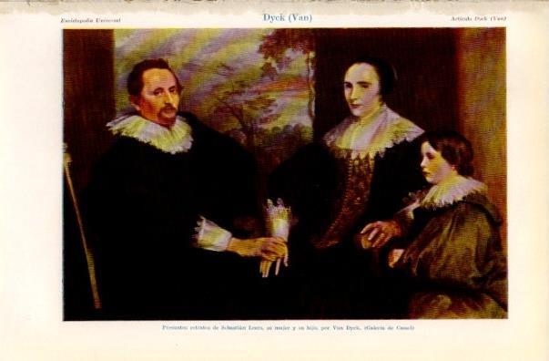 LAMINA V16595: Presuntos retratos de Sebastian Leers su mujer y su hijo por Van Dyck