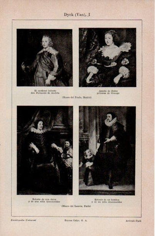 LAMINA V16600: Retratos por Van Dyck