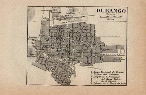 LAMINA V16572: Plano de Durango, Mexico