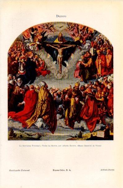 LAMINA V16575: La Santisima Trinidad y Todos los Santos por Durero