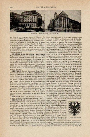 LAMINA V16490: Hotel, Direccion de Minas y escudo de Dortmund, Alemania