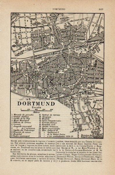 LAMINA V16491: Plano de Dortmund, Alemania