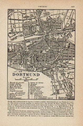 LAMINA V16491: Plano de Dortmund, Alemania