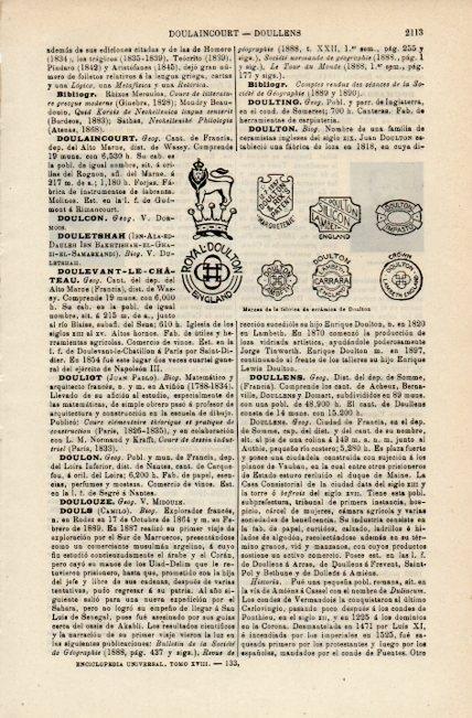 LAMINA V16507: Marcas de la fabrica de ceramica de Doulton