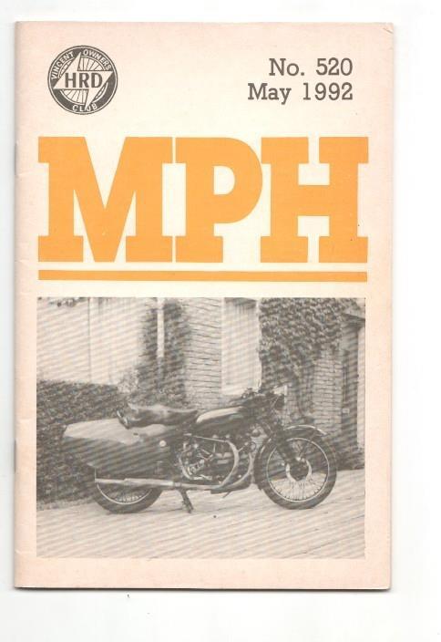 Revista / magazine MPH num 520, may 1992: Vincent HRD Owners Club