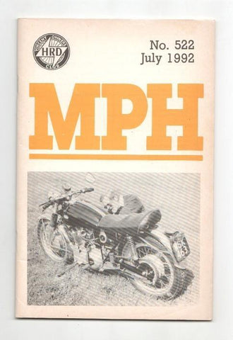 Revista / magazine MPH num 522, july 1992: Vincent HRD Owners Club - cover picture Jeff Bowen