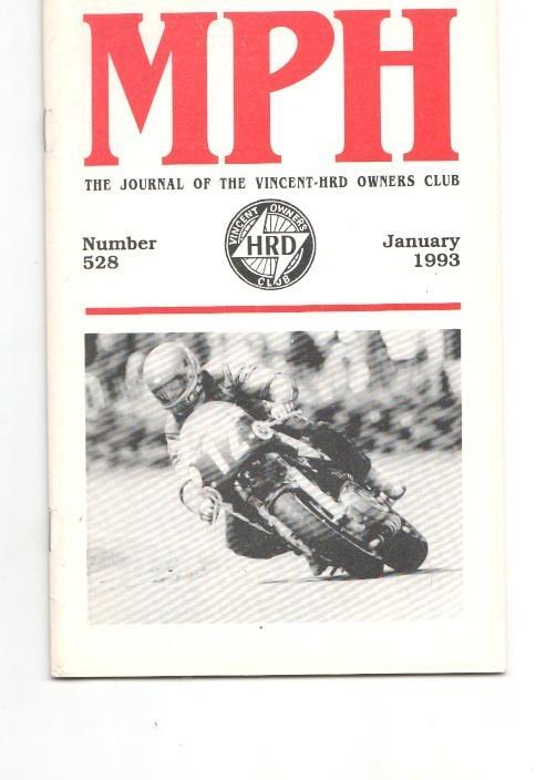 Revista / magazine MPH num 528, january 1993: Vincent HRD Owners Club - cover picture Gary Tindle riding his 1936 Comet Special