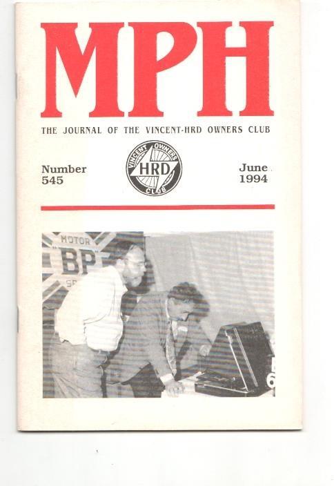 Revista / magazine MPH num 545, june 1994: Vincent HRD Owners Club - cover picture Bob Haines sorting out information on the microfiche