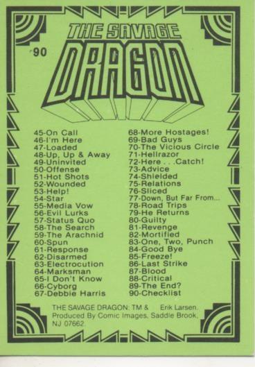 Cromo E003277: Trading Card. The Savage Dragon, nº 90 Play List