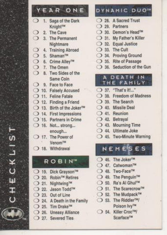 Cromo E003146: Trading Card,SkyBox. Batman Checklist