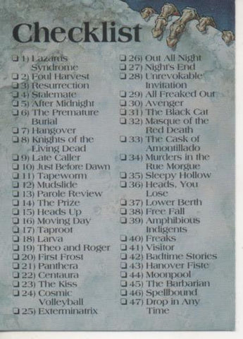 Cromo E003145: Trading Card, Frankenstein Checklist