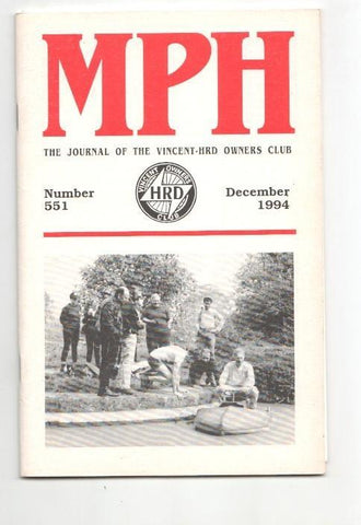 Revista / magazine MPH num 551, december 1994: Vincent HRD Owners Club