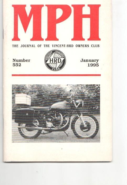 Revista / magazine MPH num 552, january 1995: Vincent HRD Owners Club