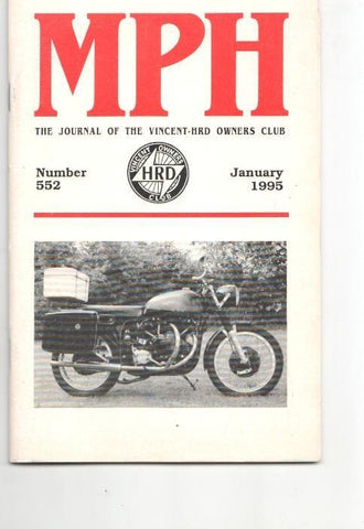 Revista / magazine MPH num 552, january 1995: Vincent HRD Owners Club
