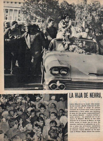 LAMINA V17349: Indira Ghandi en coche