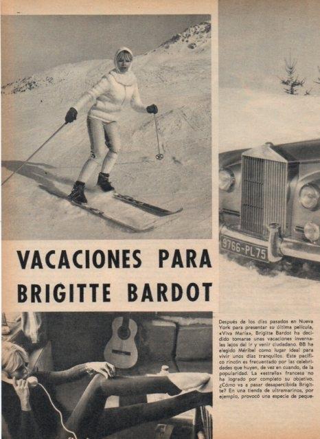 LAMINA V17356: Brigitte Bardot esquiando en Meribel