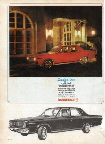 LAMINA V17331: Publicidad contraportada de Dodge-dart de Barreiros