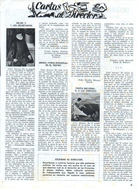 LAMINA V17333: Cartas al Director Blanco y Negro numero 2804