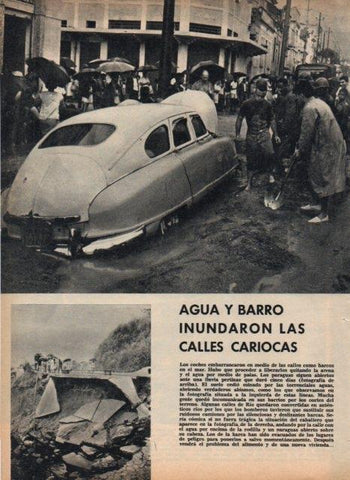 LAMINA V17397: Coche en Rio de Janeiro tras la inundacion