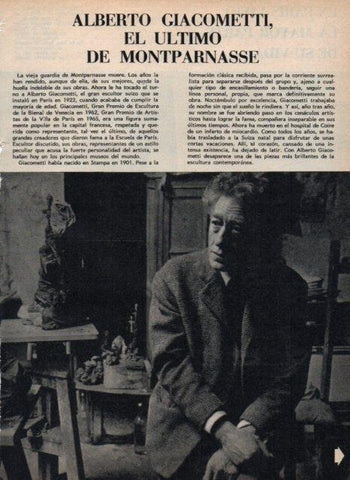 LAMINA V17406: Alberto Giacometti en su estudio