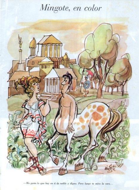 LAMINA V17381: Ilustracion de Mingote en color para Blanco y Negro numero 2803