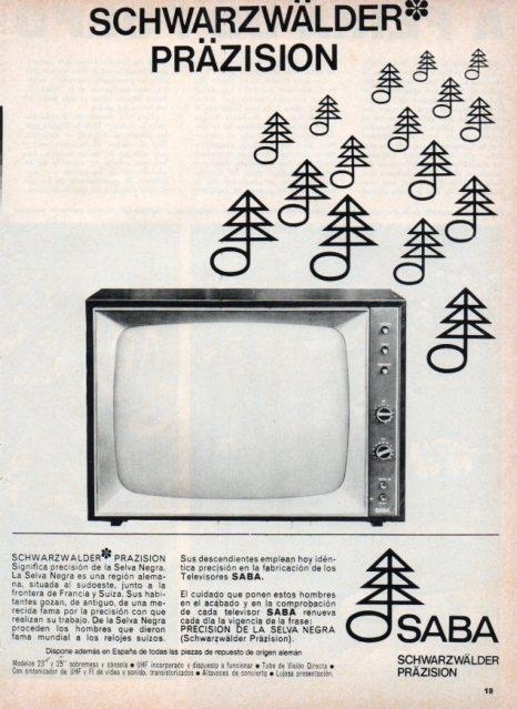 LAMINA V17383: Publicidad Saba televisores