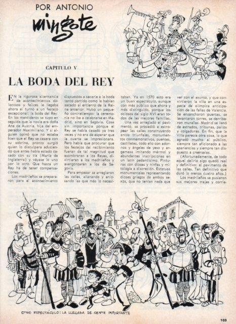 LAMINA V17324: Ilustraciones de Mingote para capitulo V seccion Historia de Madrid