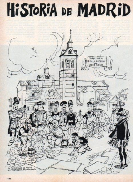 LAMINA V17323: Ilustracion de Mingote para capitulo V seccion Historia de Madrid