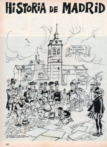 LAMINA V17323: Ilustracion de Mingote para capitulo V seccion Historia de Madrid