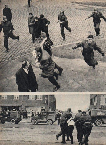 LAMINA V17262: Carga policial a mineros en Zwarterberg, Belgica