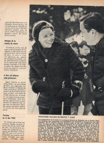 LAMINA V17242: Beatriz y Claus de Holanda en Gstaadt, Suiza