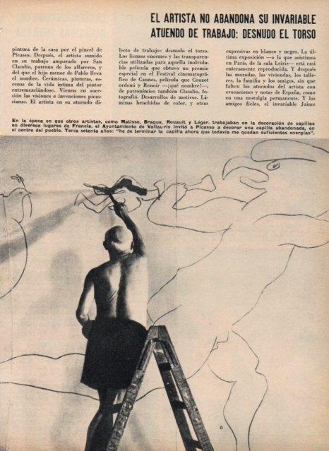 LAMINA V17307: Picasso pintando la capilla de Vallauris