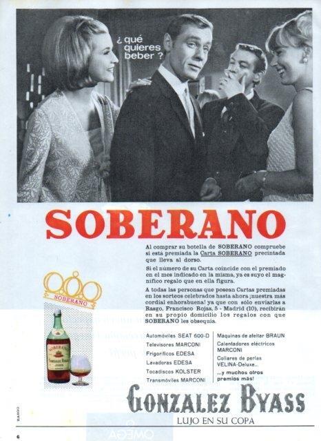 LAMINA V17292: Publicidad Soberano de Gonzalez Byass