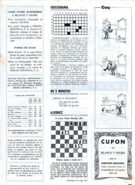LAMINA V17527: Pagina crucigrama y viñeta de Coq