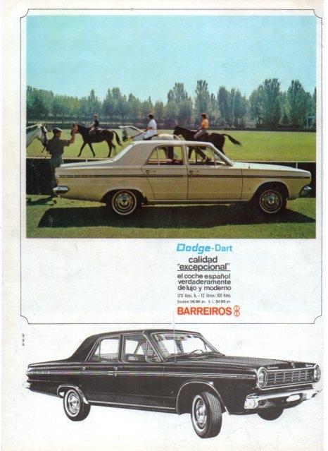 LAMINA V17528: Publicidad contraportada Dodge Dart de Barreiros