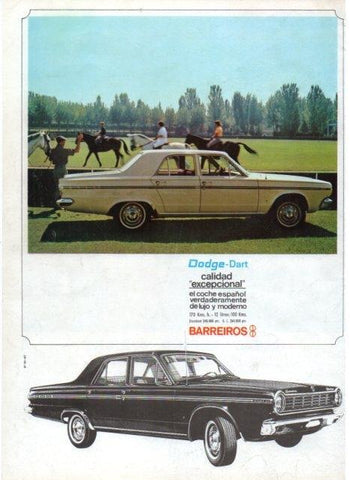 LAMINA V17528: Publicidad contraportada Dodge Dart de Barreiros