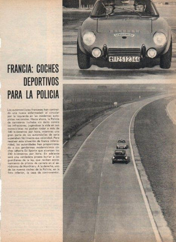 LAMINA V17511: Coches deportivos para la policia de Francia