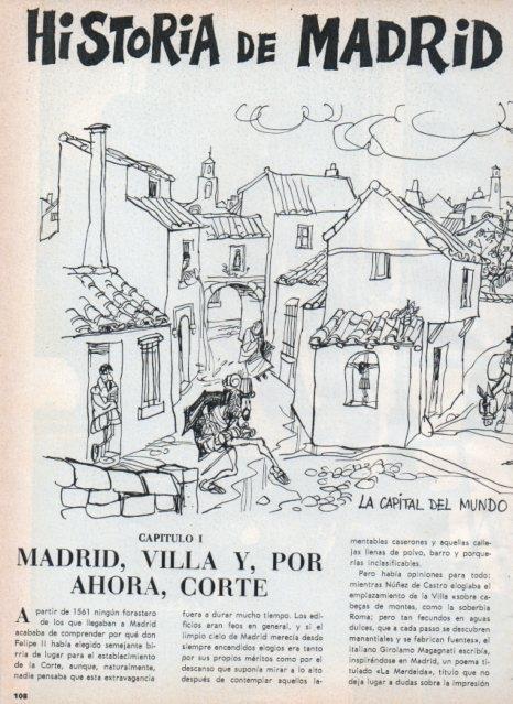LAMINA V17570: Ilustracion de Mingote para capitulo I seccion Historia de Madrid