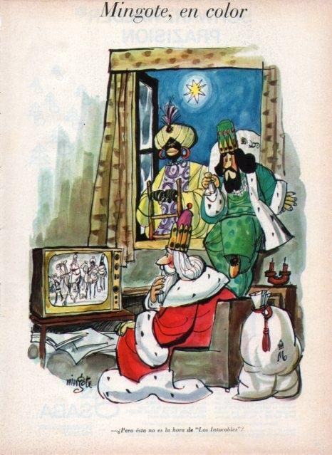 LAMINA V17542: Ilustracion de Mingote en color para Blanco y Negro numero 2800