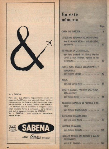LAMINA V17545: Publicidad Sabena