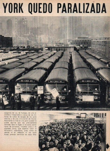 LAMINA V17446: Autobuses de Nueva York en huelga