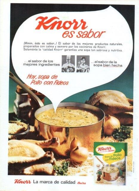 LAMINA V17476: Publicidad Knorr sopa de pollo con fideos