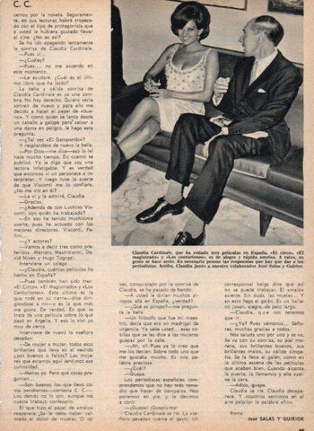 LAMINA V17459: Claudia Cardinale y Jose Salas y Guirior